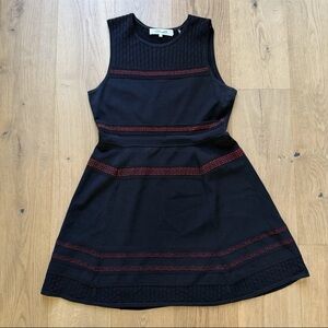 Diane Von Furstenberg Black and Red Mini Dress